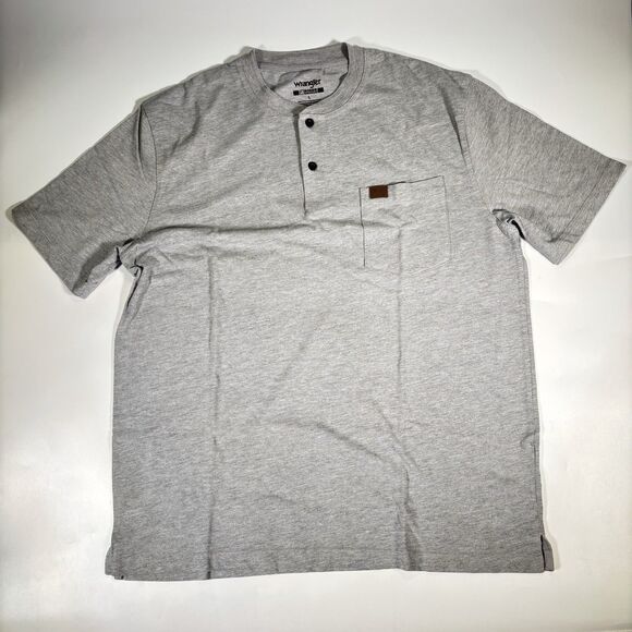 Wrangler RIGGS Workwear Henley Shirt Gray Short Sleeve Shirt Men’s Size L Lot - Picture 6 of 9